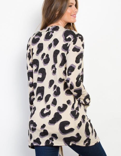 Load image into Gallery viewer, Be Stage Printed Open Front Knit Cardigan with Pockets
