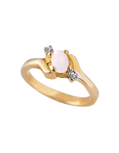 Load image into Gallery viewer, Vintage Ring Sapphire &amp; Clear Austrian Crystals 18k White Gold Electroplated September Birthstone by PVD Vintage Jewelry
