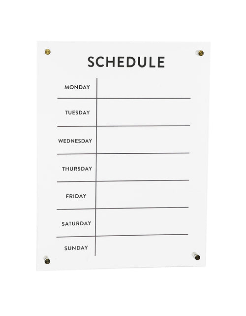 Load image into Gallery viewer, Acrylic Dry Erase Weekly Calender 19"H
