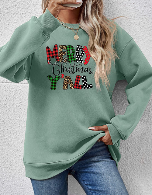 Load image into Gallery viewer, Letter Graphic Round Neck Long Sleeve Sweatshirt

