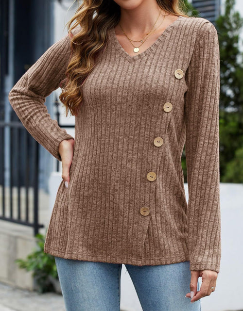 Load image into Gallery viewer, V-Neck Long Sleeve T-Shirt
