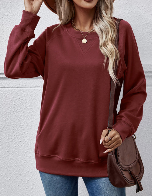 Load image into Gallery viewer, Round Neck Long Sleeve Sweatshirt
