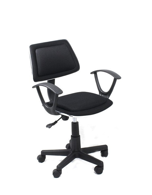 Load image into Gallery viewer, Xtech Office Chair Cloth Modern &amp; Ergonomic Style with Wheels &amp; Height Adjustment with Armrests - Black by Level Up Desks
