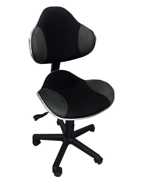 Load image into Gallery viewer, Xtech Office Chair Cloth Modern Style with Wheels &amp; Pneumatic Height Adjustment 2 Tone Black &amp; Grey by Level Up Desks
