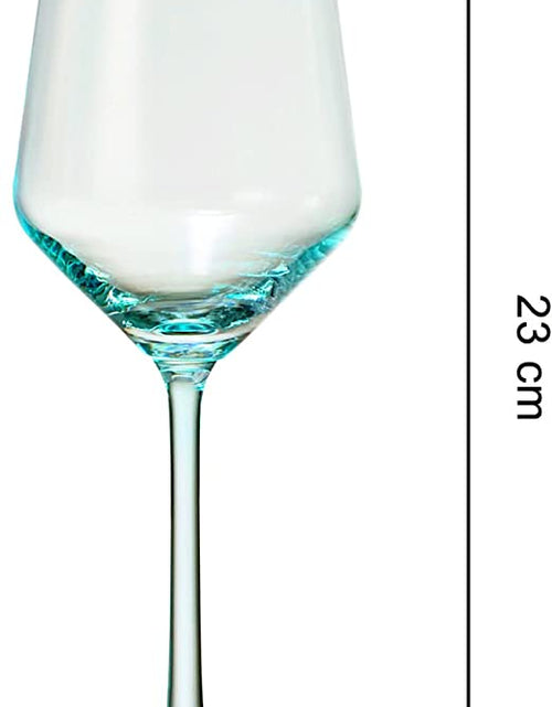 Load image into Gallery viewer, Colored Crystal Wine Glass Set of 6, Gift For Mothers Day, Her, Wife, Mom Friend - Large 12 oz Glasses, Unique Italian Style Tall Drinkware - Red &amp; White, Dinner, Beautiful Glassware - (Summer) by The Wine Savant
