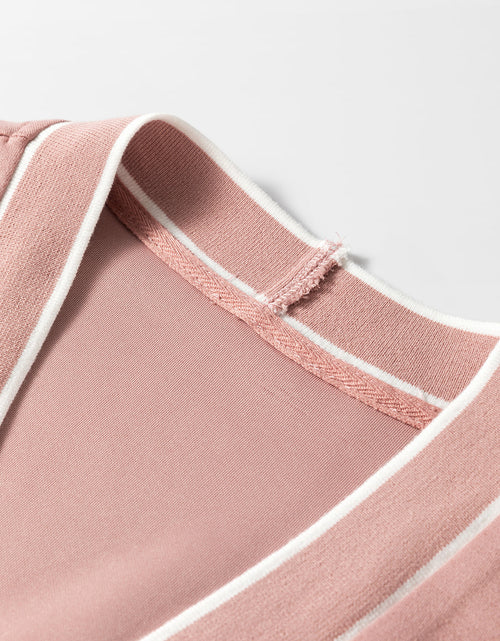 Load image into Gallery viewer, Contrast Trim V Neck Button Up Cardigan
