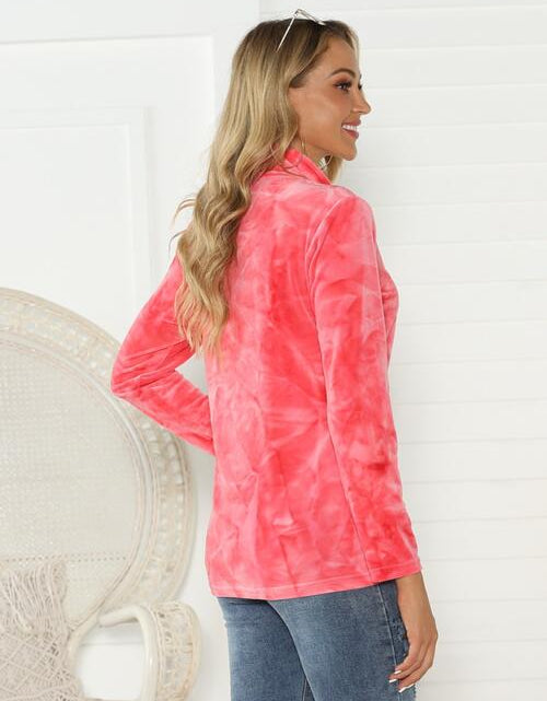 Load image into Gallery viewer, Tie-Dye Half Button Long Sleeve T-Shirt
