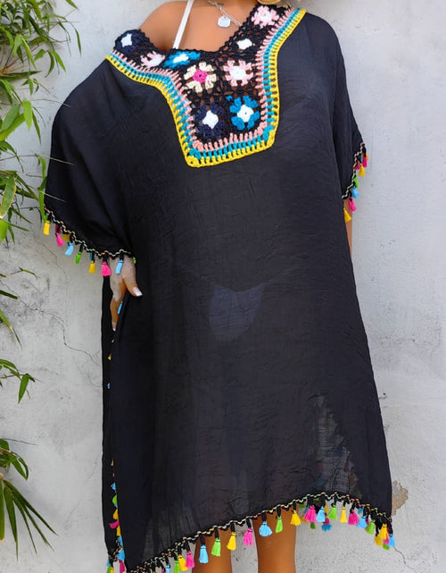 Load image into Gallery viewer, Tassel Detail Embroidery Dress

