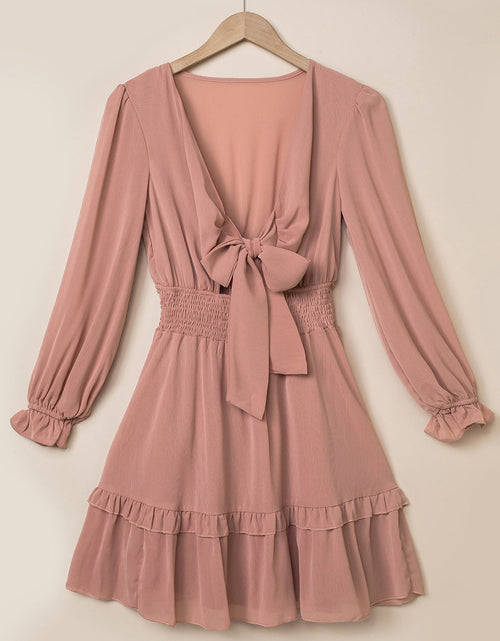 Load image into Gallery viewer, Tied Flounce Sleeve Mini Dress
