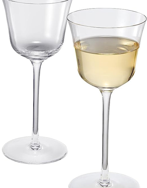 Load image into Gallery viewer, Vintage Crystal Nick &amp; Nora/Wine Coupe Glasses - Set of 2 - Clear Radiance - Cocktails, Wine, Whiskey, Gin, Cocktail Glass - Hand Blown Classy Glass - Timeless Art Deco Design - Long Stemmed (5 OZ) by The Wine Savant
