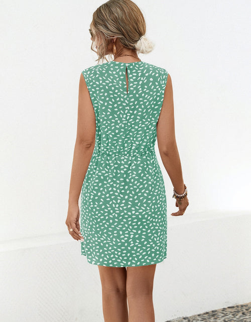 Load image into Gallery viewer, Twisted Printed Sleeveless Mini Dress
