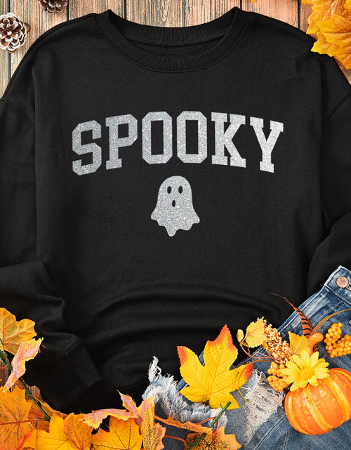 Load image into Gallery viewer, SPOOKY Round Neck Long Sleeve Sweatshirt

