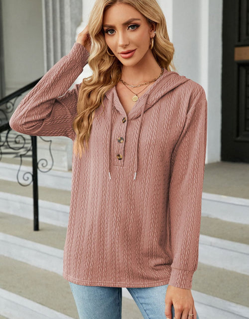 Load image into Gallery viewer, Cable-Knit Long Sleeve Hoodie
