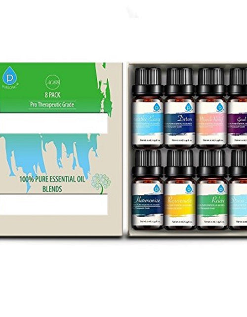 Load image into Gallery viewer, 8 Pack of 100% Pure Essential Aromatherapy Oils by Pursonic
