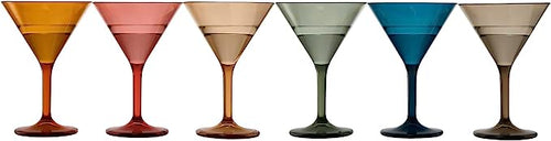 Load image into Gallery viewer, Unbreakable Pastel Color Acrylic Martini Glasses | Set of 6 | European Style Cocktail Cups 100% Tritan Drinkware, 5 oz Dishwasher Safe BPA-free plastic, For Wedding, Poolside Indoors &amp; Outdoors by The Wine Savant
