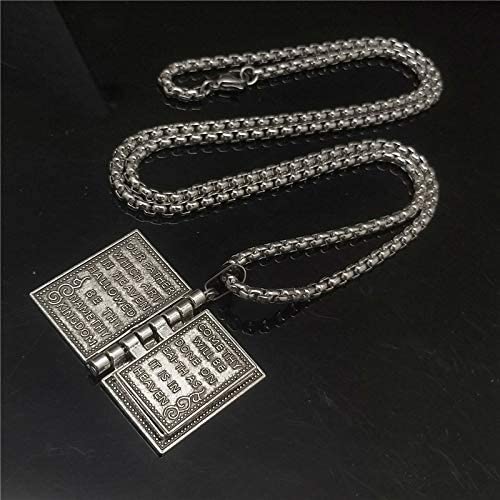 Load image into Gallery viewer, Holy Bible Book Pendant Necklace Openable Prayer Bible Verse Religious Christian Necklace _mkpt by Js House
