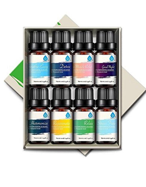 Load image into Gallery viewer, 8 Pack of 100% Pure Essential Aromatherapy Oils by Pursonic
