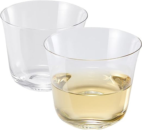 Load image into Gallery viewer, Vintage Crystal Lowball Tumbler Glasses, Set of 2, Clear Radiance - Spirits, Whiskey, Old Fashioned, Cocktails - Hand Blown Classy Glass -Timeless Art Deco Design - Durable Barware, Home Bar (5 OZ) by The Wine Savant
