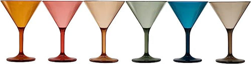 Load image into Gallery viewer, Unbreakable Pastel Color Acrylic Martini Glasses | Set of 6 | European Style Cocktail Cups 100% Tritan Drinkware, 5 oz Dishwasher Safe BPA-free plastic, For Wedding, Poolside Indoors &amp; Outdoors by The Wine Savant
