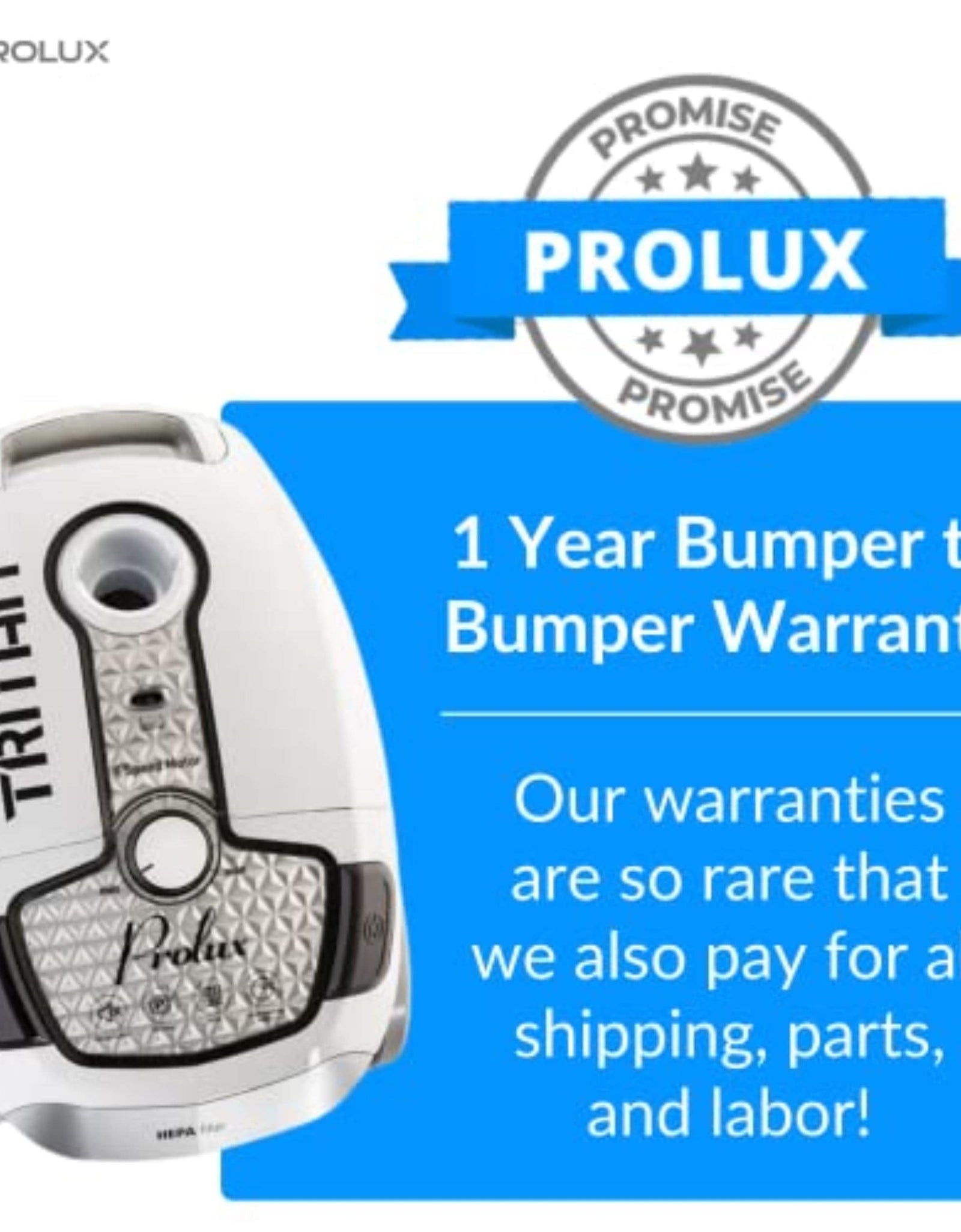 Prolux Tritan Canister Vacuum with Sealed HEPA Filtration and 12 Amp Motor by Prolux Cleaners