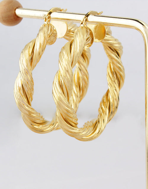 Load image into Gallery viewer, 18k Gold Chunky Twisted Hoop Earrings
