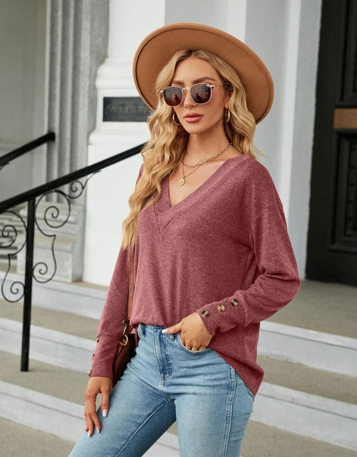 Load image into Gallery viewer, V-Neck Long Sleeve T-Shirt
