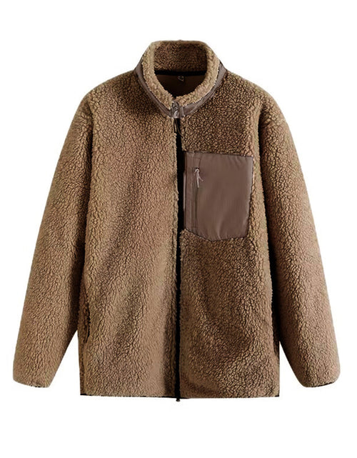 Load image into Gallery viewer, Zip Up Long Sleeve Plush Jacket
