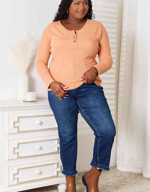 Load image into Gallery viewer, Basic Bae Half Button Long Sleeve Top
