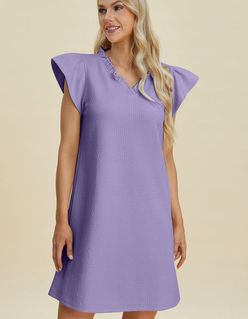 Load image into Gallery viewer, Double Take Full Size Ruffled V-Neck Cap Sleeve Dress

