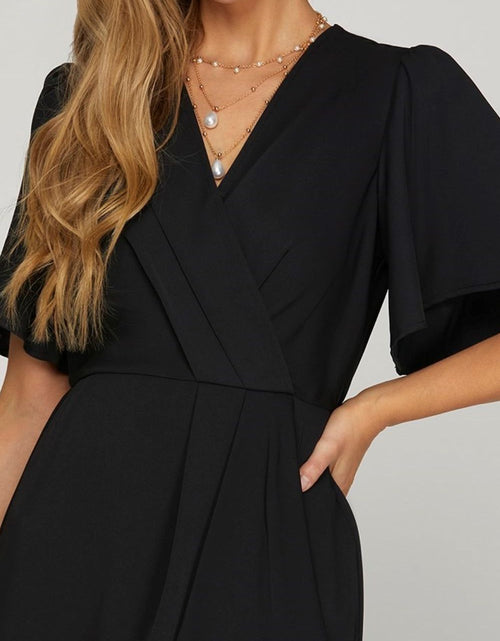 Load image into Gallery viewer, She + Sky Ruffled Surplice Short Flutter Sleeve Mini Dress
