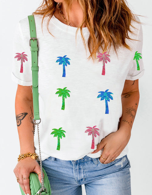 Load image into Gallery viewer, Coconut Palm Round Neck Short Sleeve T-Shirt
