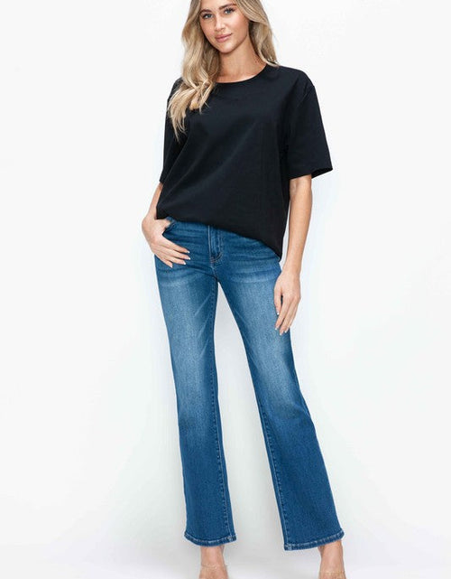 Load image into Gallery viewer, bytos Full Size Cat's Whiskers High Rise Straight Jeans
