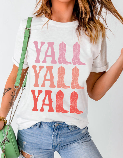 Load image into Gallery viewer, Letter Graphic Round Neck Short Sleeve T-Shirt

