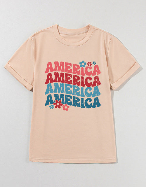 Load image into Gallery viewer, AMERICA Round Neck Short Sleeve T-Shirt

