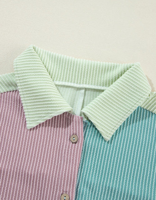 Load image into Gallery viewer, Color Block Corded Button Up Shacket
