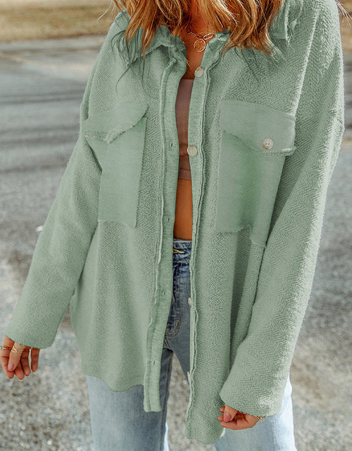 Load image into Gallery viewer, Pocketed Button Up Droppped Shoulder Jacket
