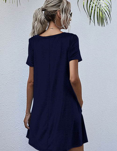 Load image into Gallery viewer, Round Neck Short Sleeve Mini Dress
