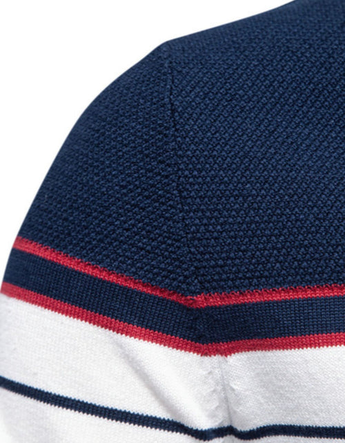 Load image into Gallery viewer, Men's Striped Round Neck Long Sleeve Sweater
