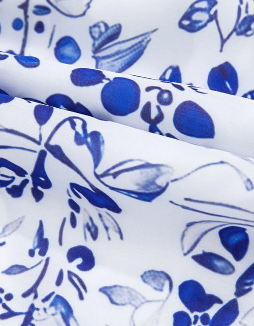 Load image into Gallery viewer, Smocked Printed Square Neck Puff Sleeve Dress
