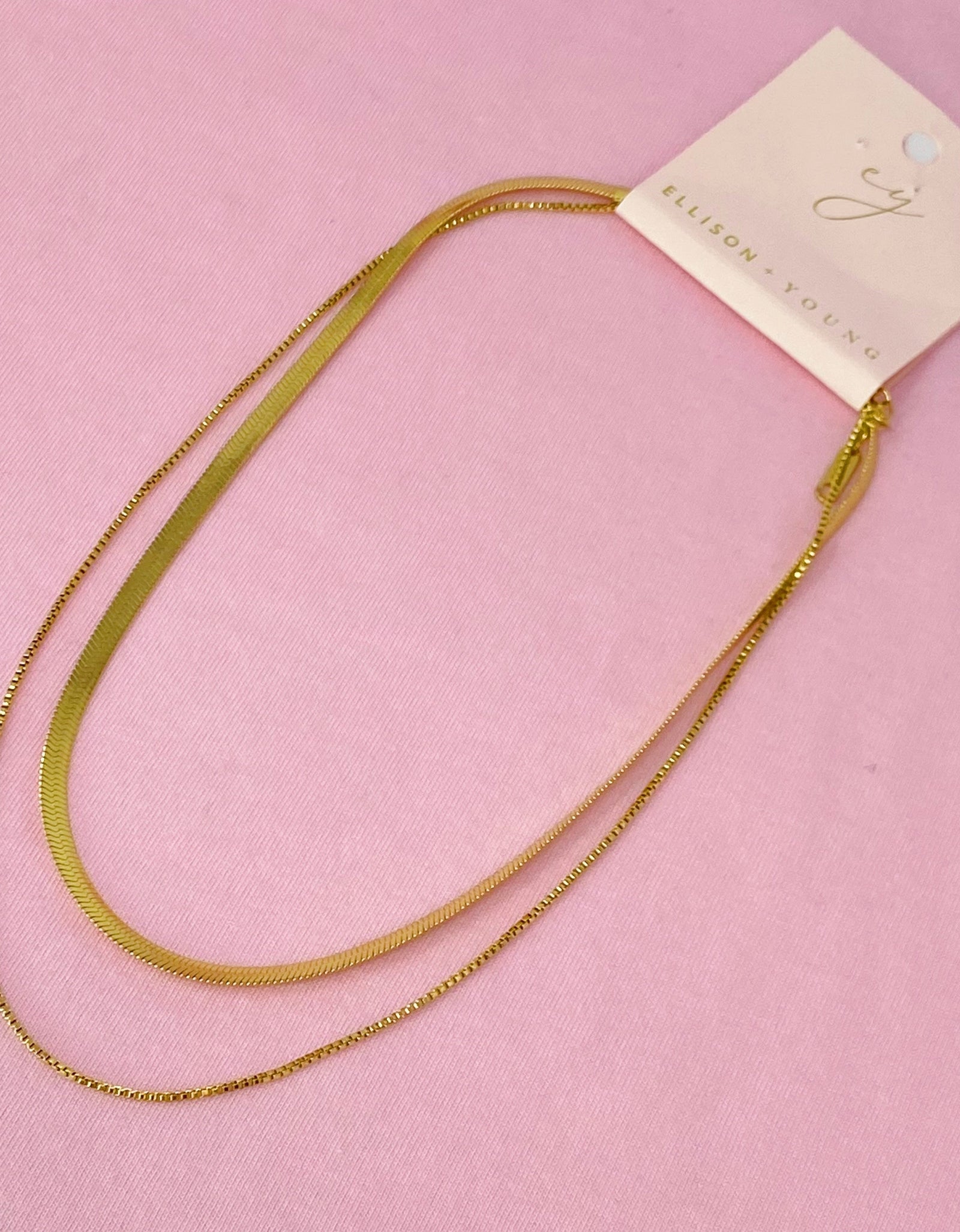 Layered Herringbone Chain Necklace by Ellisonyoung.com