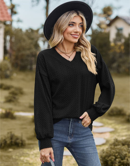 Load image into Gallery viewer, V-Neck Dropped Shoulder Blouse
