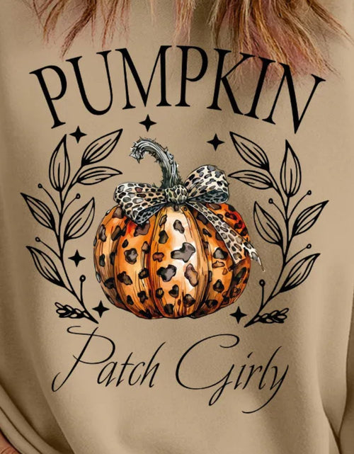 Load image into Gallery viewer, Plus Size Pumpkin Graphic Long Sleeve Sweatshirt
