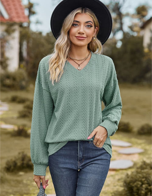 Load image into Gallery viewer, V-Neck Dropped Shoulder Blouse
