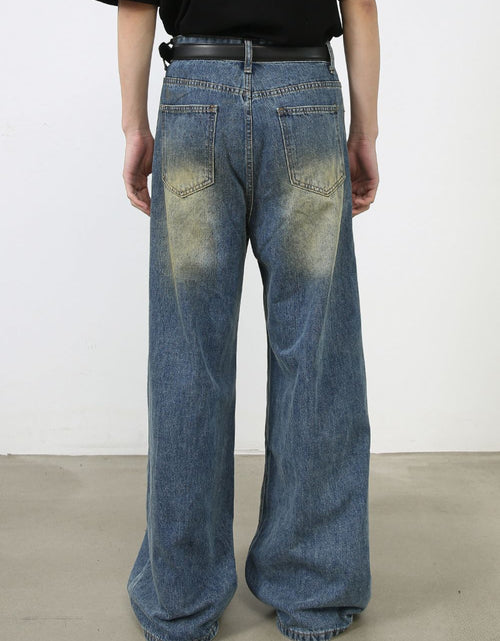 Load image into Gallery viewer, Men's Washed Wide Leg Jeans
