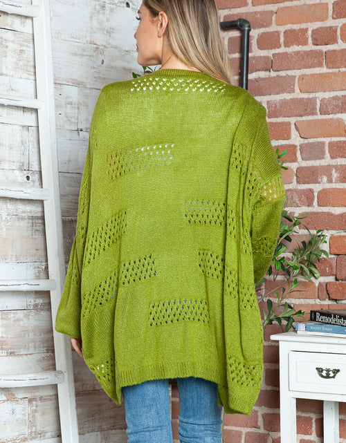 Load image into Gallery viewer, Openwork Open Front Long Sleeve Cardigan

