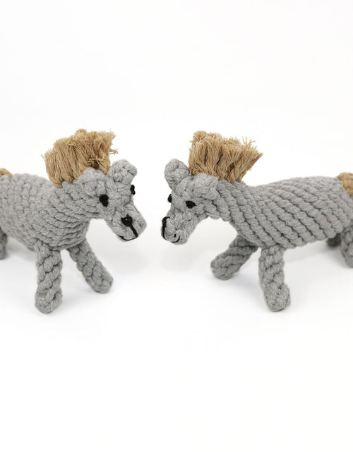 Load image into Gallery viewer, Serene the Gray Horse Rope Toy by Knotty Pawz

