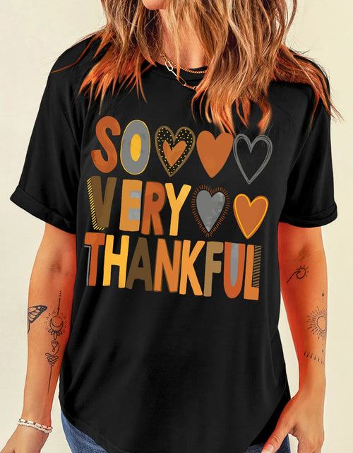 Load image into Gallery viewer, Letter Graphic Round Neck Short Sleeve T-Shirt
