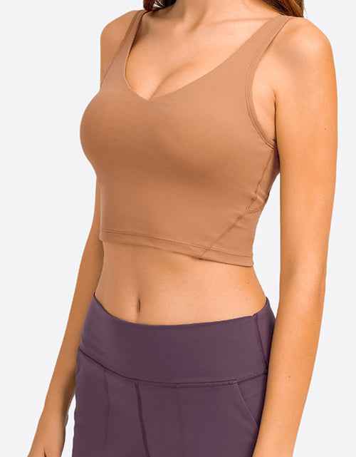 Load image into Gallery viewer, Millennia Deep V-Neck Crop Sports Bra
