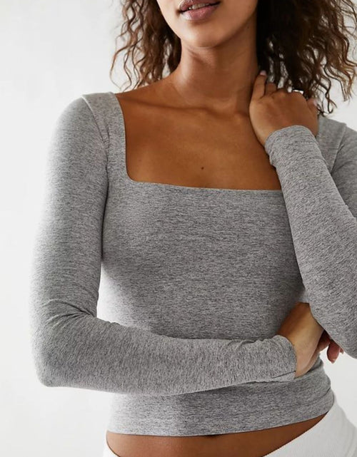 Load image into Gallery viewer, Square Neck Long Sleeve T-Shirt
