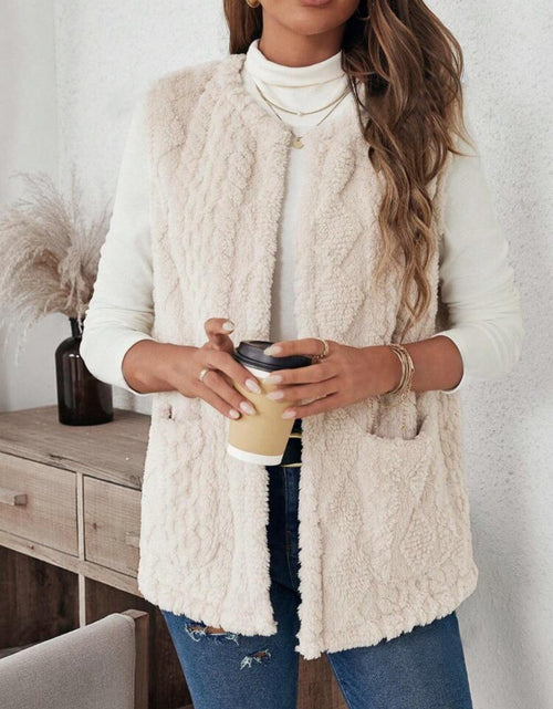 Load image into Gallery viewer, Fuzzy Open Front Vest with Pockets
